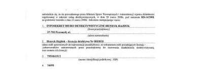 Przedsiębiorstwo 1 wizerunek INFOSEKRET BIURO DETEKTYWISTYCZNE HENRYK HAJDUK Kategoria w Rzeszów PK